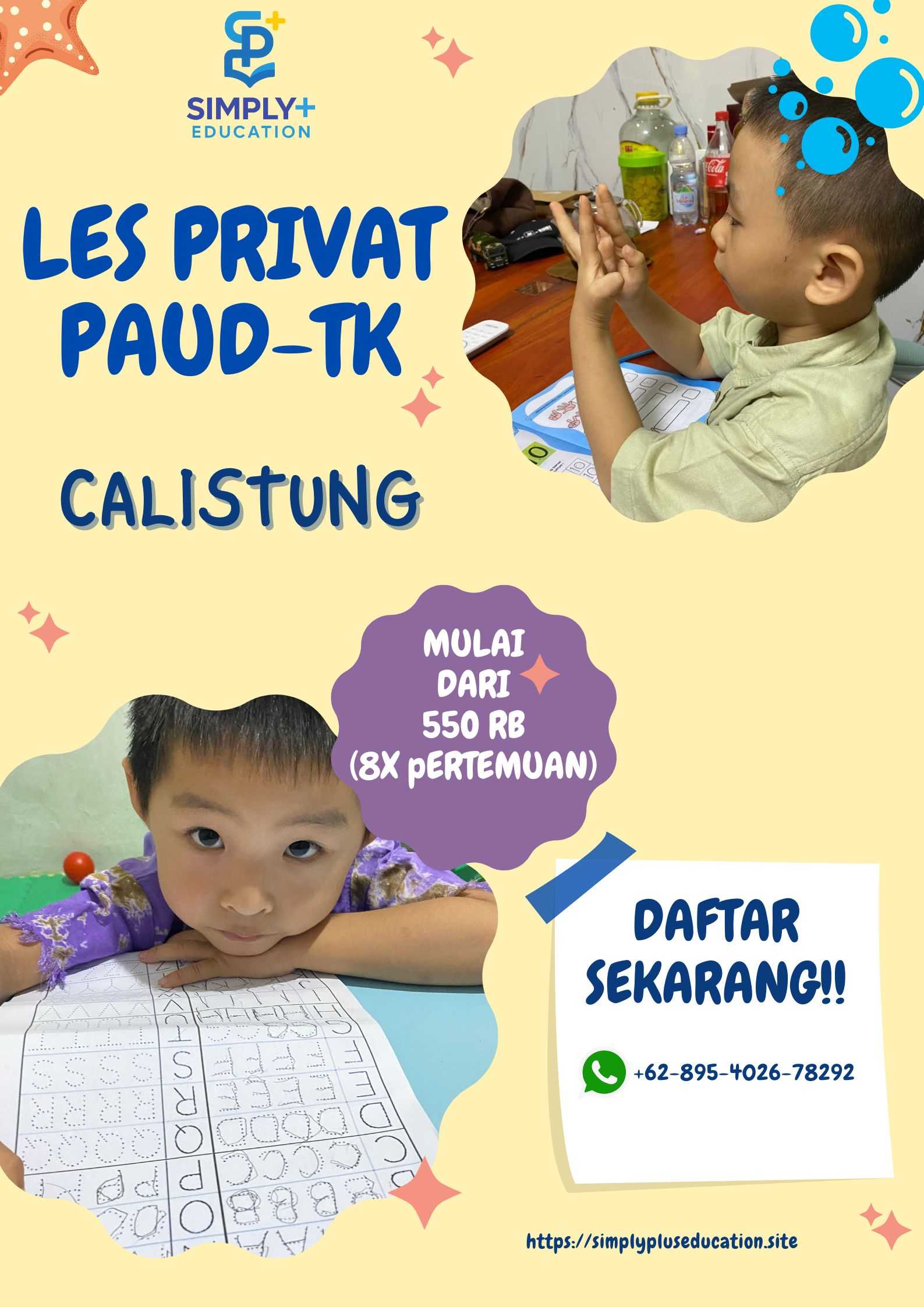 Les Privat PAUD–TK Calistung | Simply Plus Education